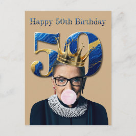 Ruth Ginsburg Kronk Gum God 50-årsdag Vykort