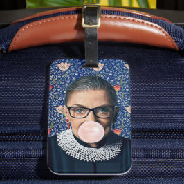 Ruth Ginsburg Rosa gum Medway Tapestry Bagagebricka