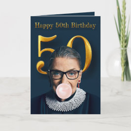 Ruth Ginsburg rosa tuggummi Grattis på 50-årsdagen Kort