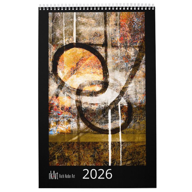 Ruth Kedar konstkalender 2026 i svart Kalender (Omslag)