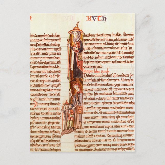 Ruth och Boaz, från Bibeln Vykort (Framsida)