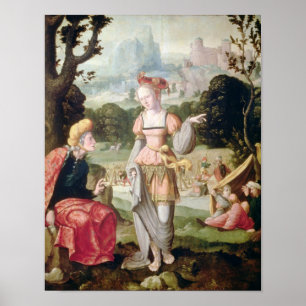 Ruth och Naomi i fält av Boaz, c.1530-40 Poster