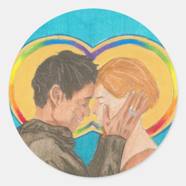 Ruth och Naomi Stickers Runt Klistermärke (Framsida)