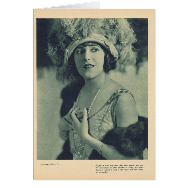 Ruth Roland porträtt 1923 Hälsningskort (Framsidan)
