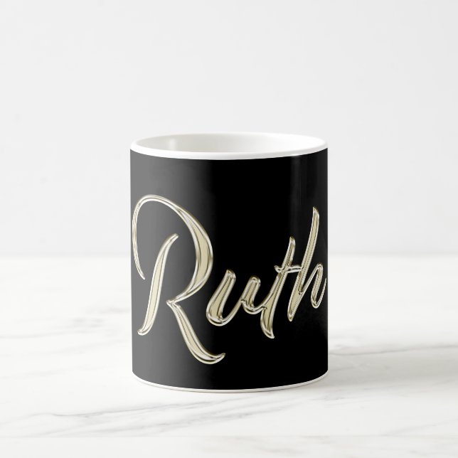 Ruth white gold Handwriting Tasse Kaffeetasse Kaffemugg (Center)