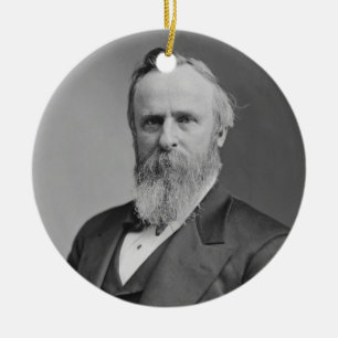 Rutherford B. Hayes porträtt av Mathew Brady Julgransprydnad Keramik