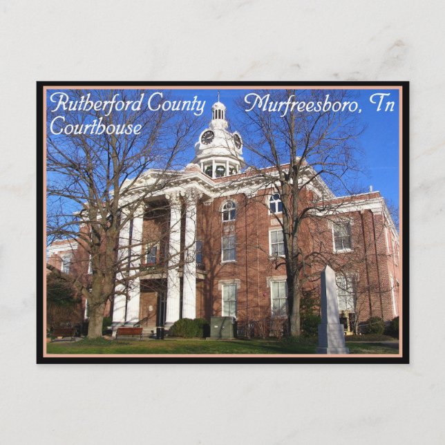 Rutherford County Domstol - Murfreesboro, TN Vykort (Framsida)