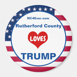 Rutherford County KÄRLEK TRUMP Patriotic Fridge Magnet