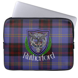 Rutherford Scottish Clan Tartan and Crest Laptop Fodral