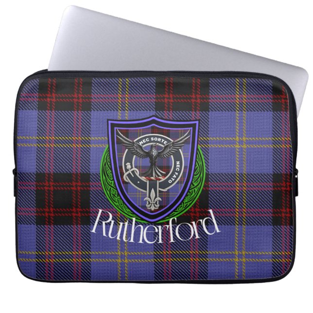Rutherford Scottish Clan Tartan and Crest  Laptop Fodral (Framsidan)