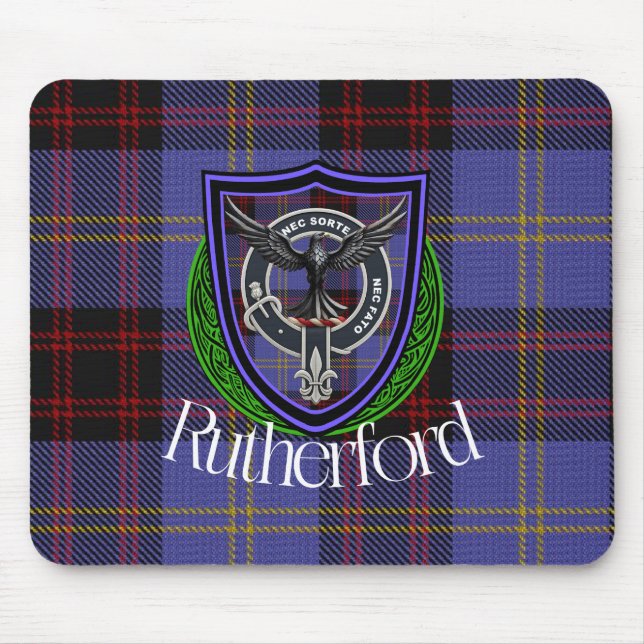 Rutherford Scottish Clan Tartan and Crest  Musmatta (Framsidan)