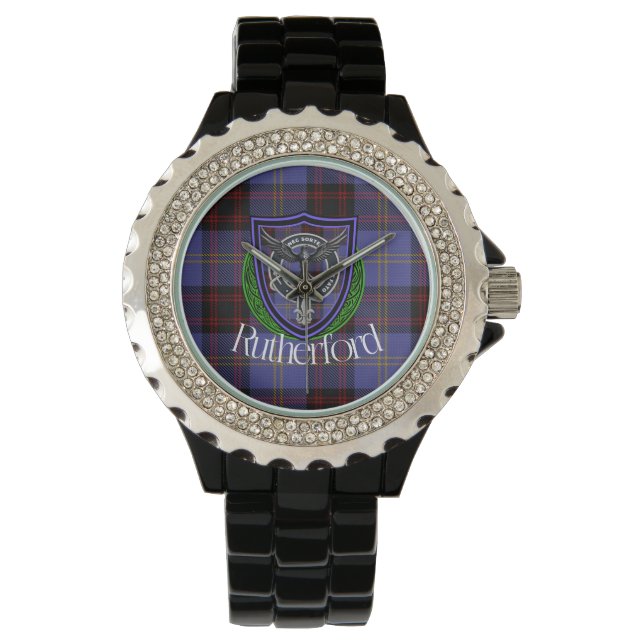Rutherford Scottish Clan Tartan & Crest Armbandsur (Framsida)
