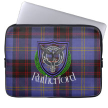 Rutherford skotska klan tartan och vapensköld