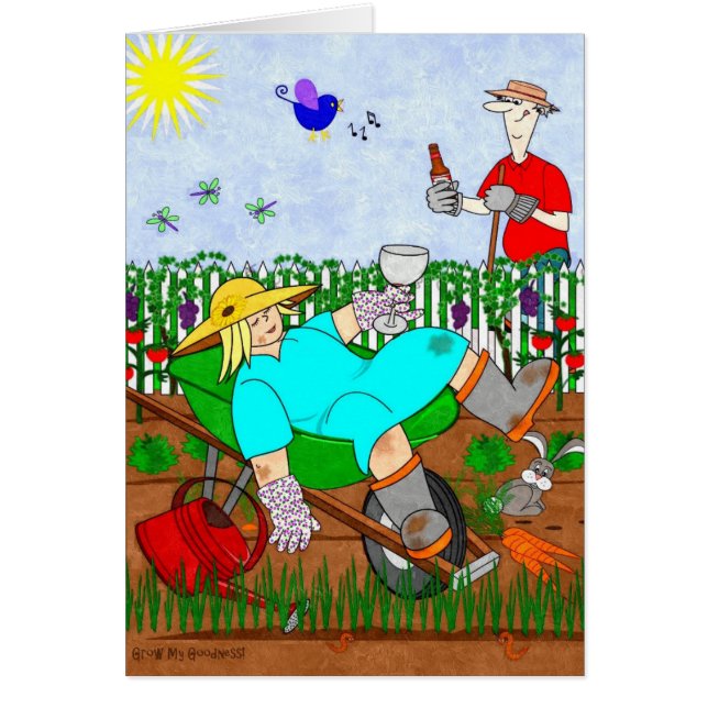 Ruthie och Ralphie Slappna av i Garden - Hälsningskort (Framsidan)