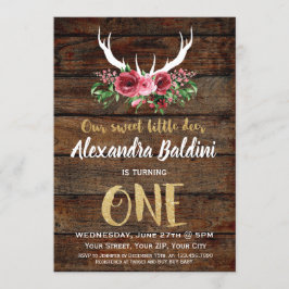 Rutic Hjort Birthday-inbjudan Inbjudningar