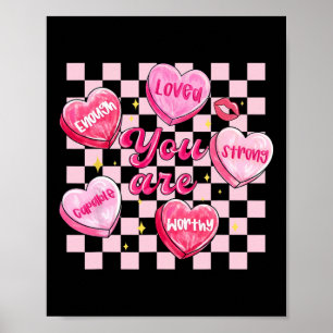 Rutig Alla hjärtans dag Du är Älskad Värd Nog Poster