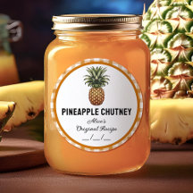 Rutig ananas chutney konserveringsetikett