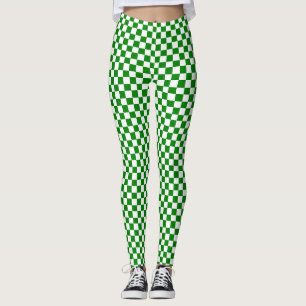 Rutig damasker för grönt och för vit leggings