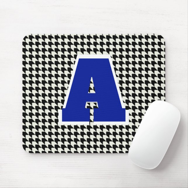 Rutig datormusunderlägg med monogrammönster musmatta (Med mus)