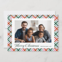 Rutig familjefoto Modern God Jul-kort