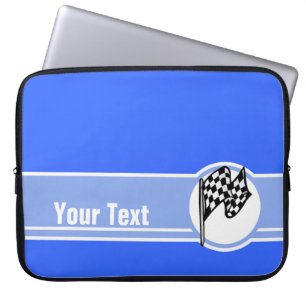 Rutig flagga; Blått Laptop Sleeve