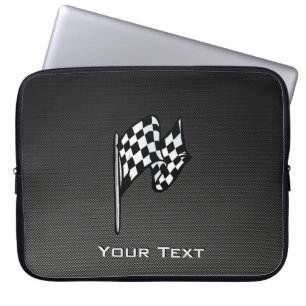 Rutig flagga för kolfiberlook laptop sleeve