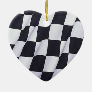 Rutig flagga julgransprydnad keramik