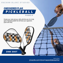 Rutig flagga specialdesignad pickleball paddel