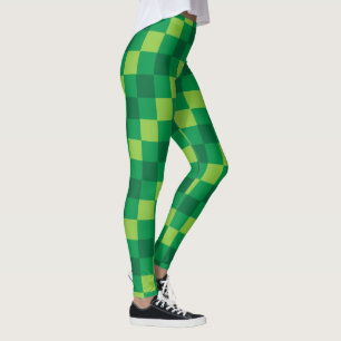 Rutig grön damasker leggings