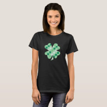 Rutig grön irländsk shamrock fyra blad klöver