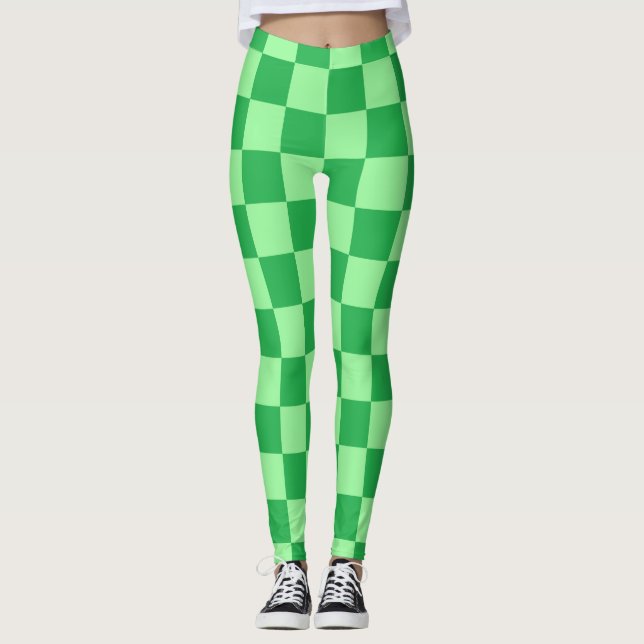 Rutig Grön Leggings (Framsida)