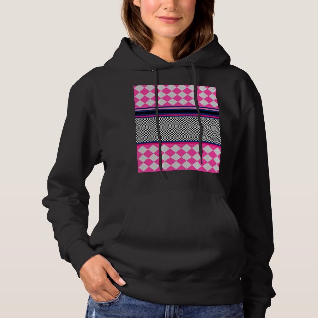 Rutig Harlekin Blandad Mönsterdesign T Shirt (Framsida)