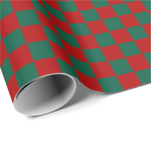 Rutig jägaregrön och vit  presentpapper