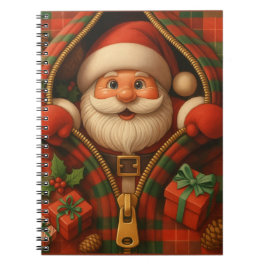 Rutig jul tomte juldesign anteckningsbok