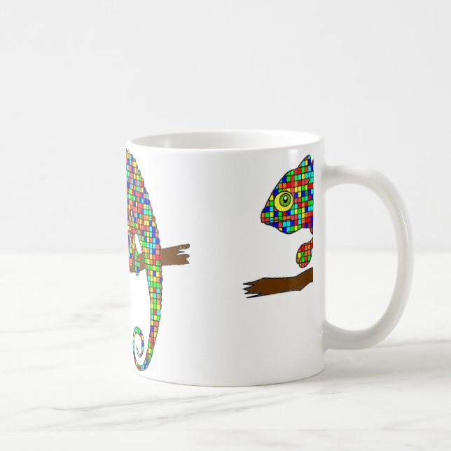 Rutig kameleontmugg för regnbåge kaffemugg (Höger)