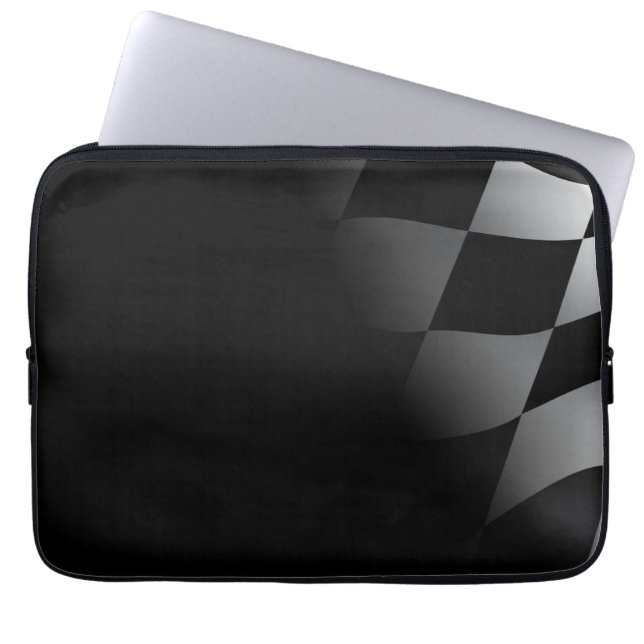 Rutig laptop sleeve för flaggasvartNeoprene (Framsidan)