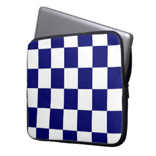 Rutig marin och vit laptop sleeve