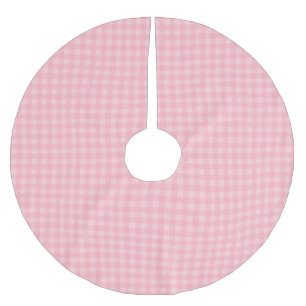 Rutig mönsterbakgrund för Retro rosa Gingham Julgransmatta Borstad Polyester
