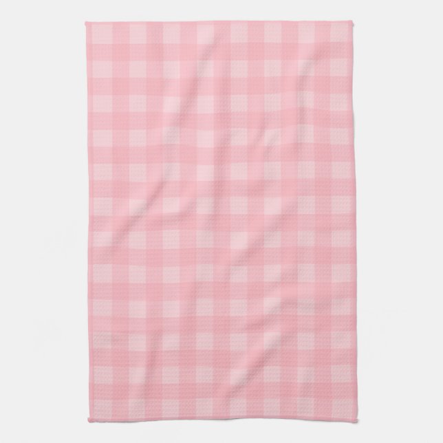 Rutig mönsterbakgrund för Retro rosa Gingham Kökshandduk (Vertikal)