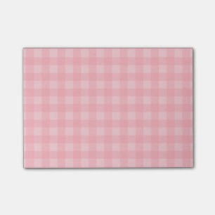 Rutig mönsterbakgrund för Retro rosa Gingham Post-it Block