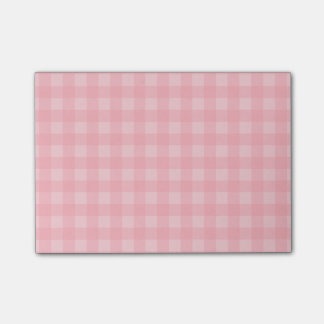 Rutig mönsterbakgrund för Retro rosa Gingham Post-it Block