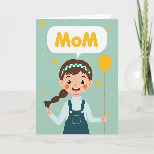 Rutig mössa Mom-kort Kort (Framsida)