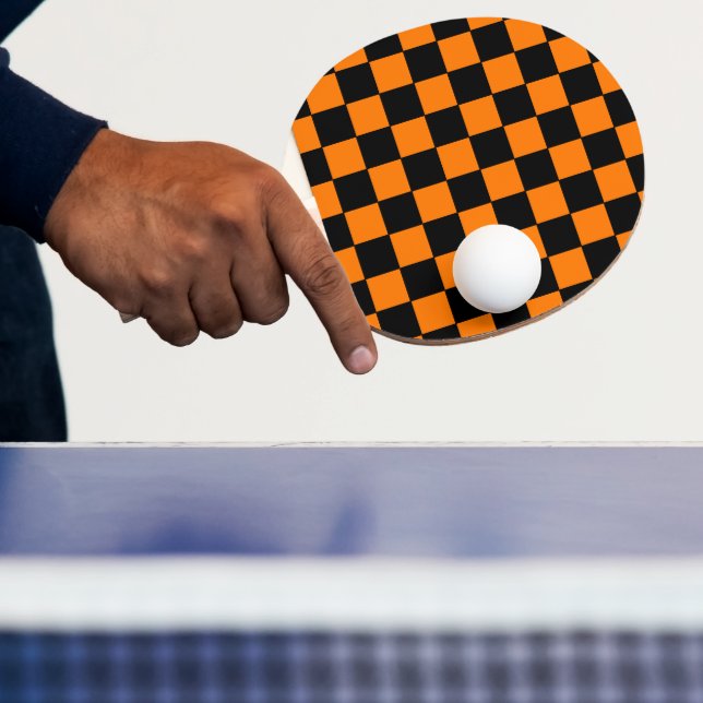 Rutig Orange och Svart Pingisracket (Insitu)