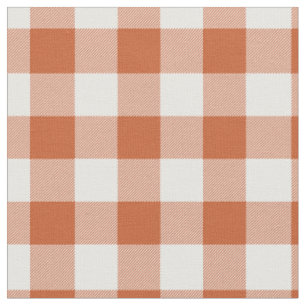 Rutig orange och vit gingham tyg