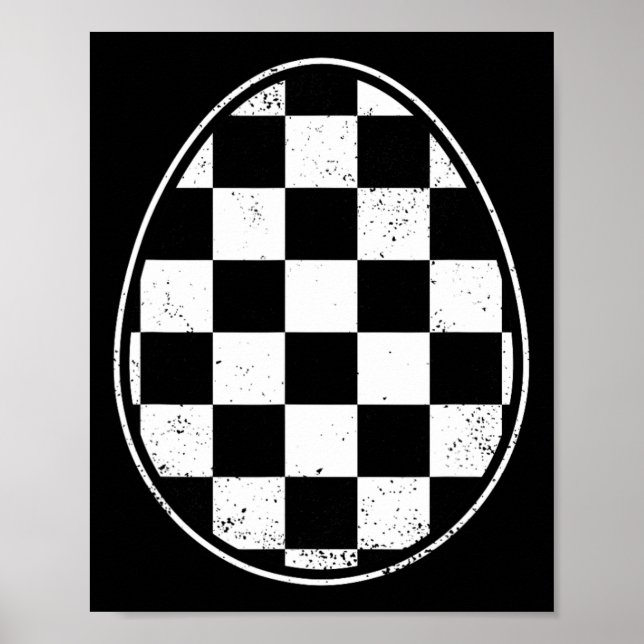 Rutig påskägg Racingbil Gamer Rolig Retro Ea Poster (Framsidan)