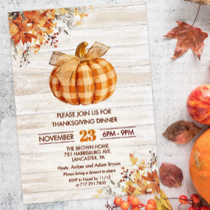 Rutig Pumpa Thanksgiving Vännergivning Inbjudningar