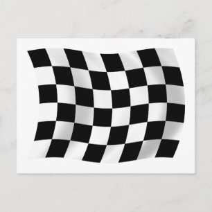 Rutig racerflagga vykort