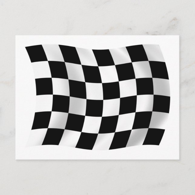 Rutig racerflagga vykort (Framsida)