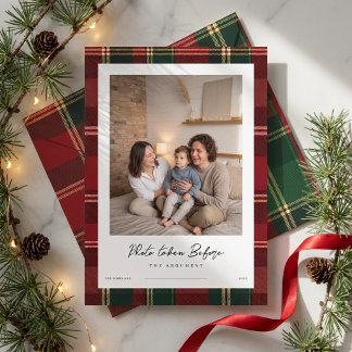 Rutig Rollig Humoristisk Familjefoto Jul Julkort