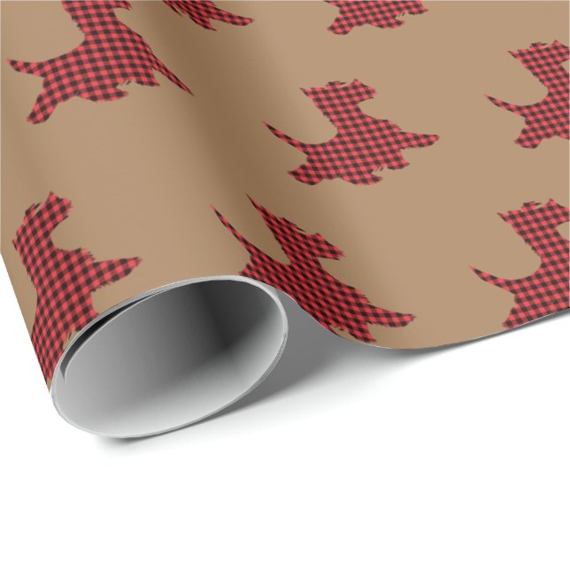 Rutig Scottie Hund Presentpapper Scotty (Rullad Hörn)
